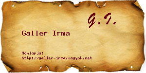 Galler Irma névjegykártya