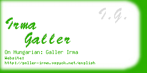 irma galler business card